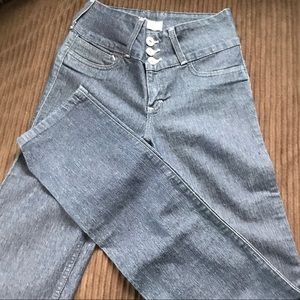 High rise butt enhancing straight leg jeans